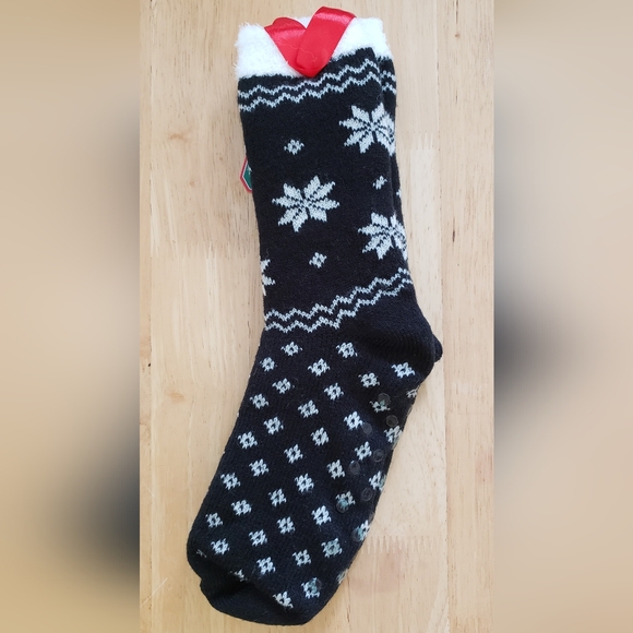 Ladies Dual Layer Cabin Socks (Christmas Socks) Slip Resistant Rubber Grips on B - Picture 3 of 4